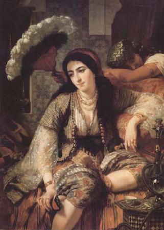 Ange Tissier Une Algerienne et son esclave (mk32) oil painting picture